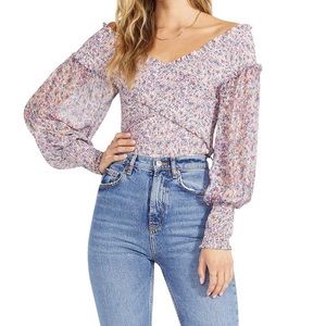 BB Dakota criss cross floral blouse